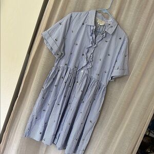 Kate Spade blue sand white bee dress. XL